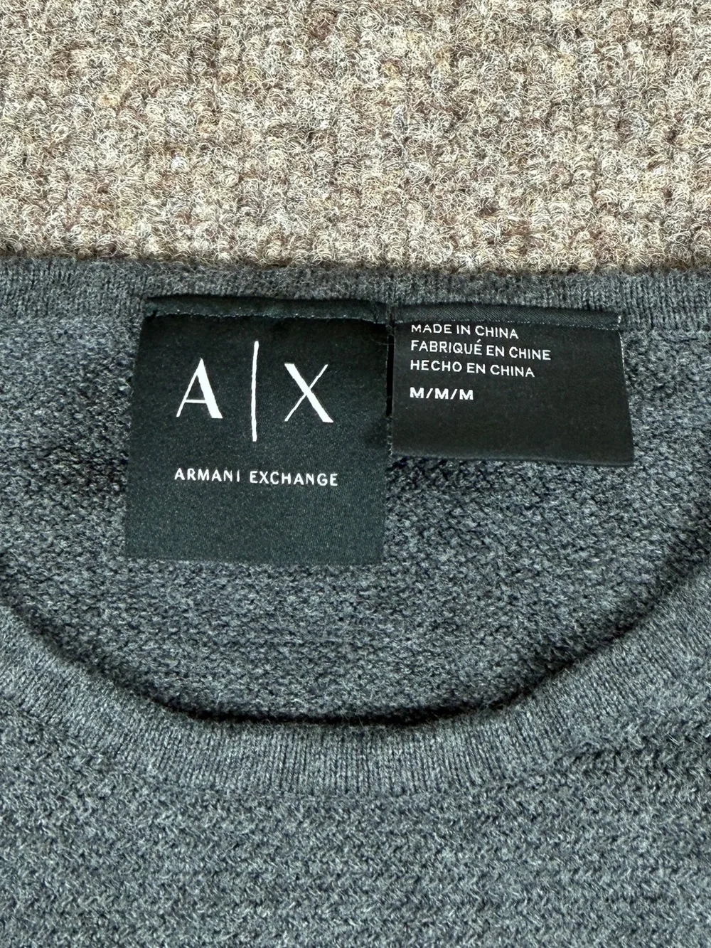 Armani Exchange Navy White Grey Stripe‎ Long Sleeve Lightweight Sweater Womens M